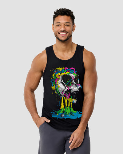 Brain Invader Tank-Black-Regular-Front--Model---L