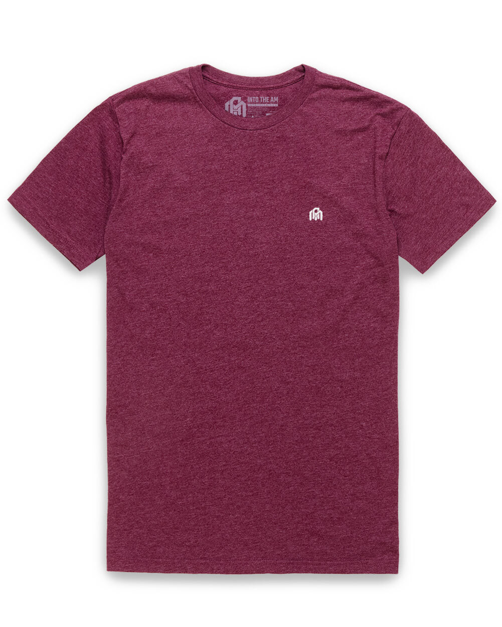 Basic Tee - Branded-Heather Maroon-Mock--Model---M-Regular