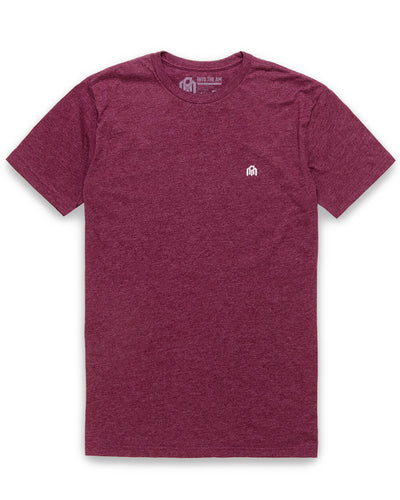 Basic Tee - Branded-Heather Maroon-Mock--Model---M-Regular