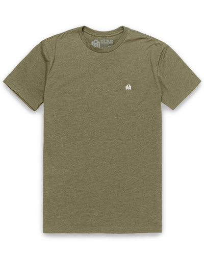Basic Tee - Branded-Olive Green-Mock--Model---M-Regular