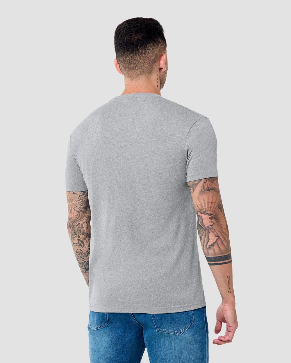 Basic Tee - Branded-Grey-Reg-Regular-Back--Model---L