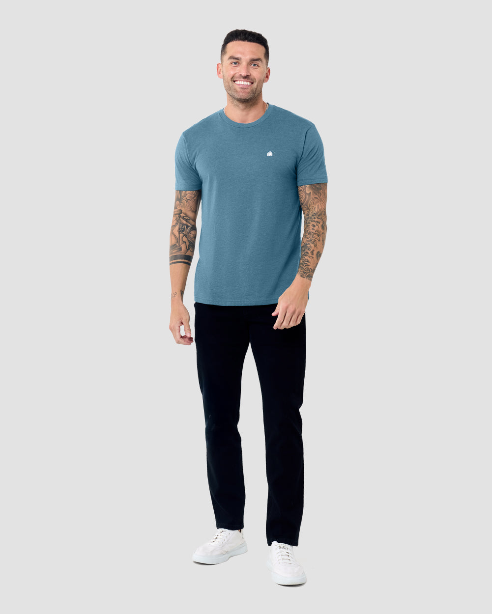 Basic Tee - Branded-Indigo-Tall-Regular-Full--Model---L