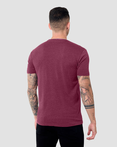 Basic Tee - Branded-Heather Maroon-Regular-Back--Model---L
