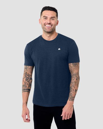 Basic Tee - Branded-Navy-Tall-Regular-Front--Model---L