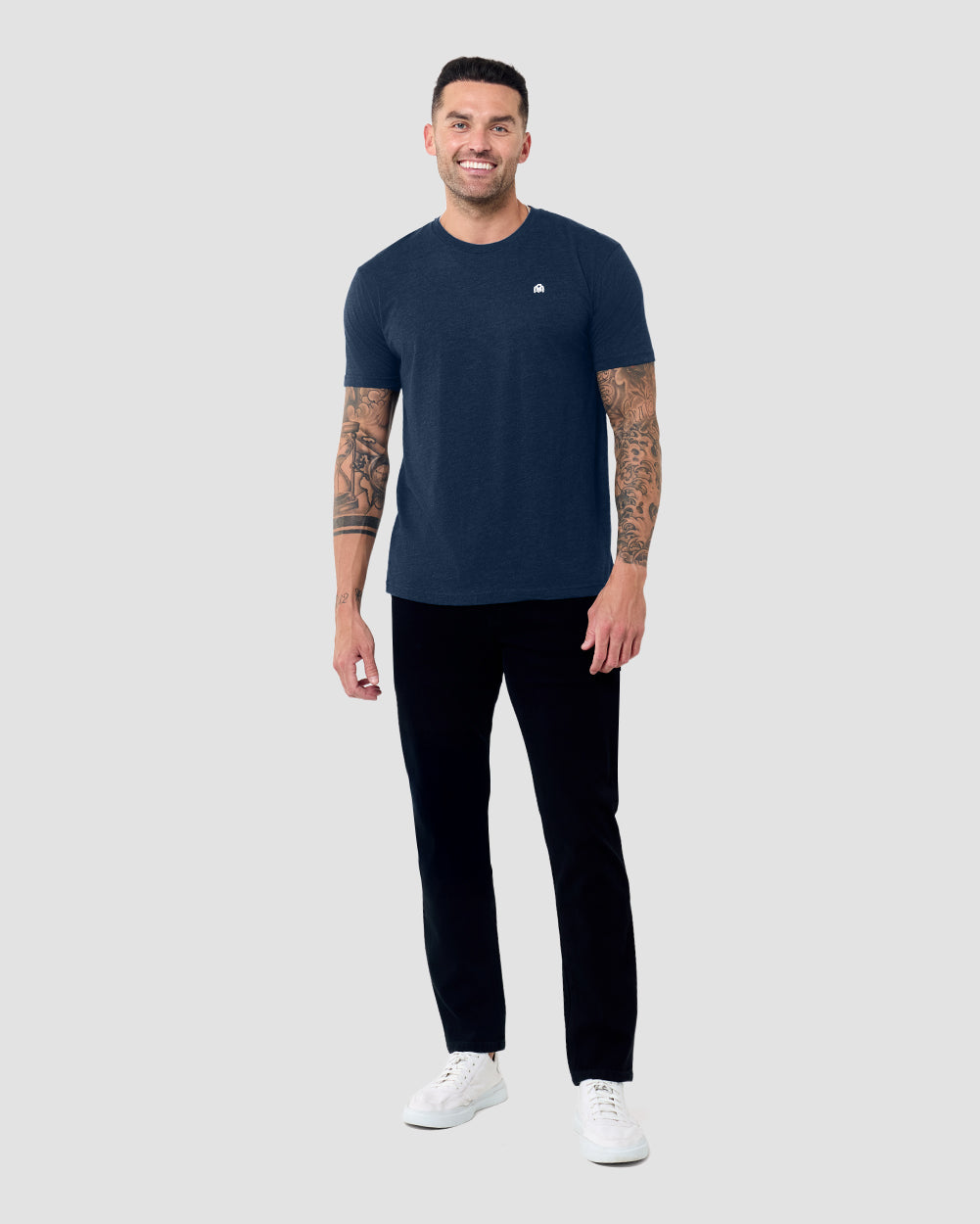 Basic Tee - Branded-Navy-Tall-Regular-Full--Model---L