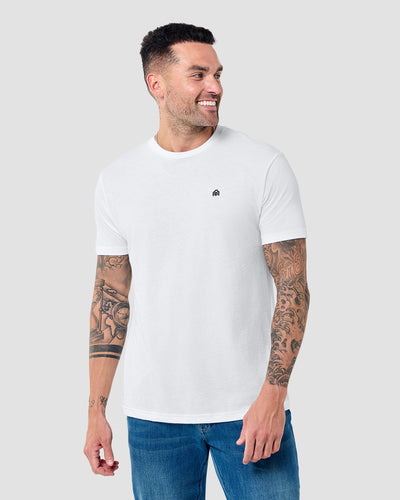 Basic Tee - Branded-White-Regular-Front--Model---L