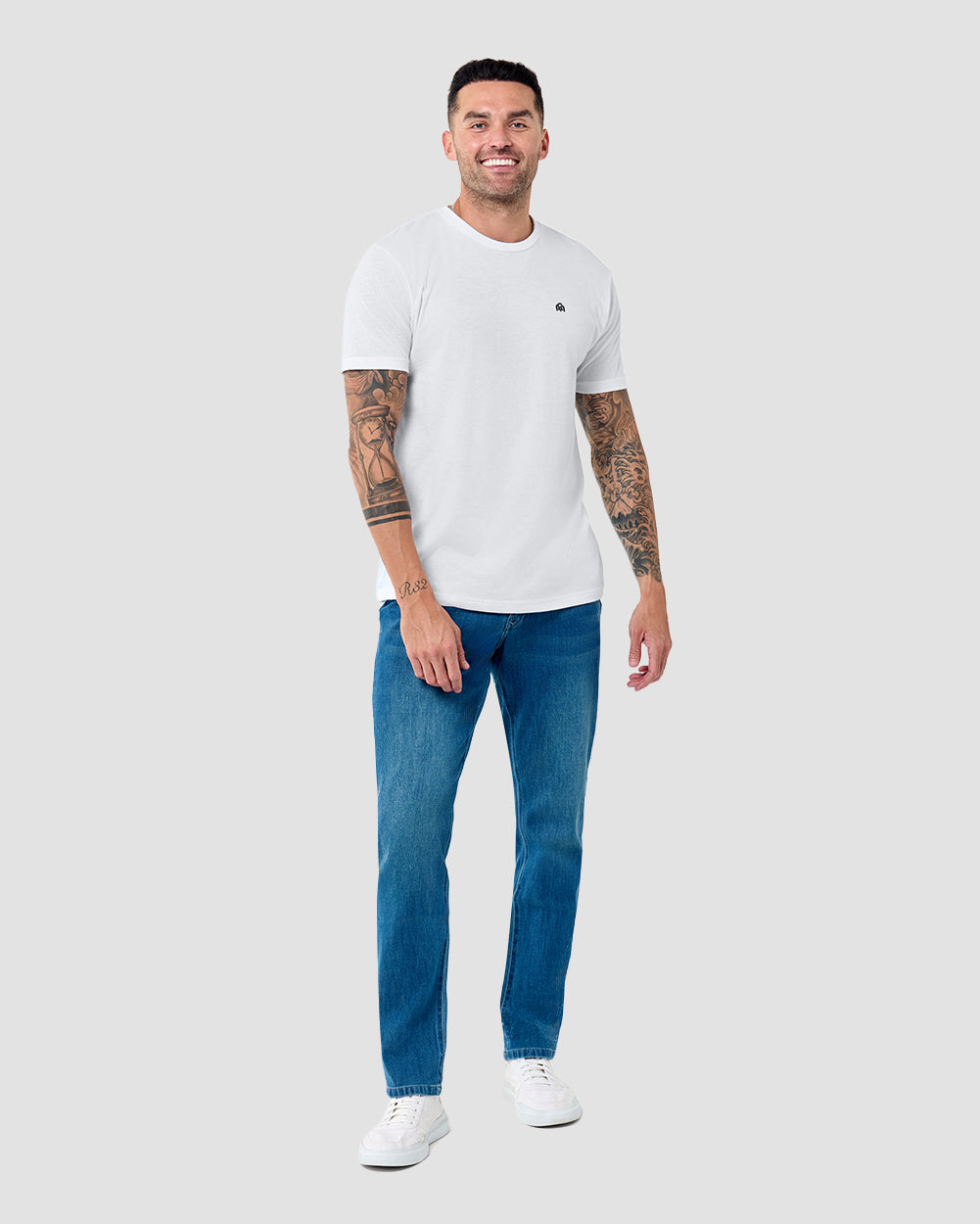 Basic Tee - Branded-White-Regular-Full--Model---L