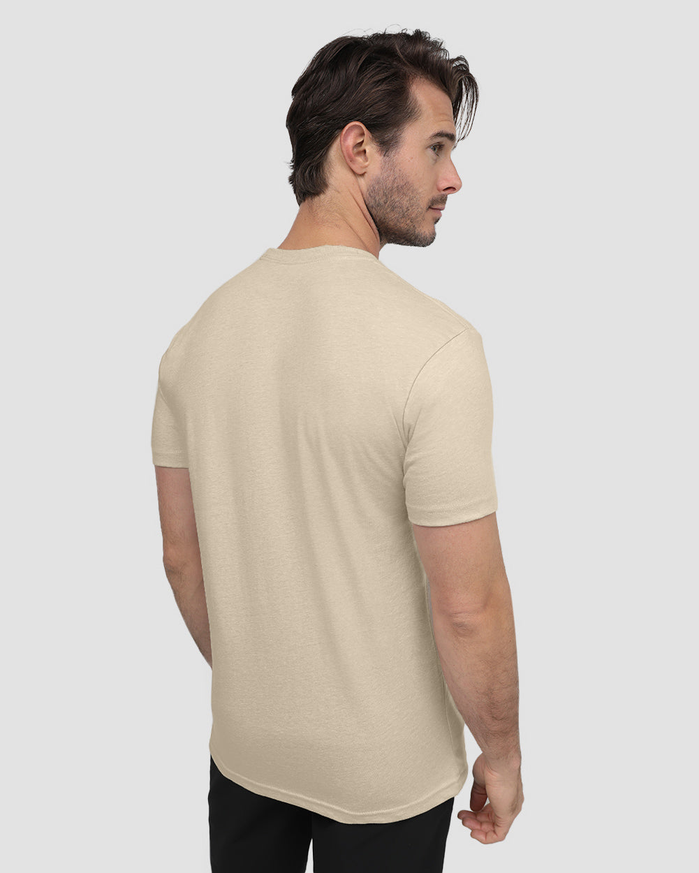 Basic Tee - Branded-Cream-Back--Model---M-Regular