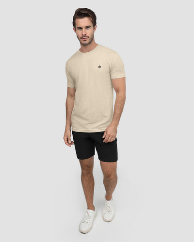 Basic Tee - Branded-Cream-Full--Model---M-Regular