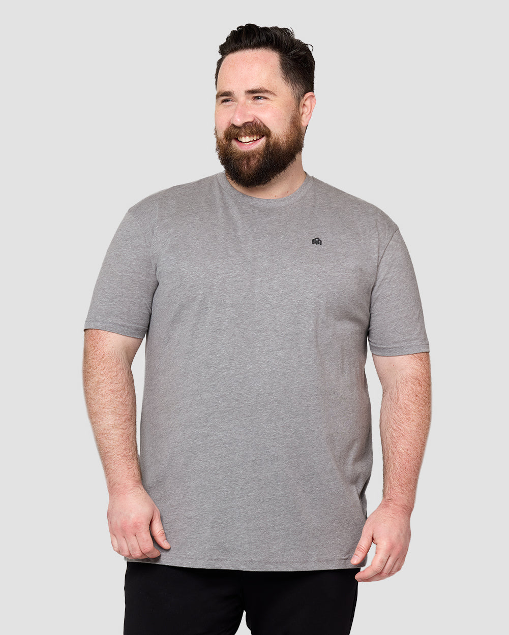 Basic Tee - Branded-Grey-Reg-Regular-Front--Model---L