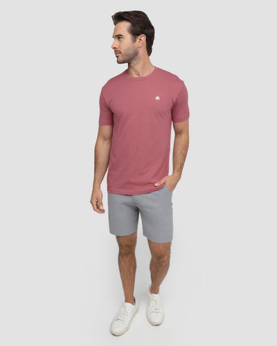 Basic Tee - Branded-Heather Mauve-Full--Model---M-Regular