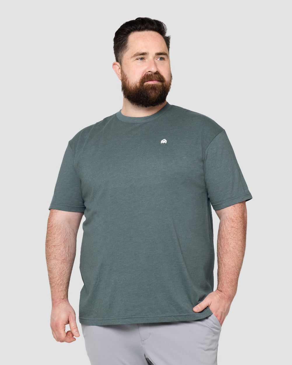 Basic Tee - Branded-Indigo-Reg-Regular-Front--Model---L