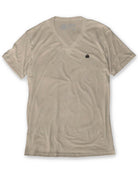 V-Neck Tee - Branded-Cream-Regular-Mock