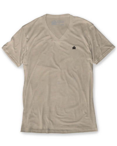 V-Neck Tee - Branded-Cream-Regular-Mock