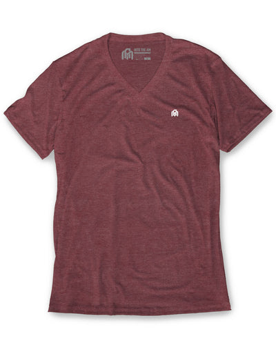 V-Neck Tee - Branded-Maroon-Regular-Mock