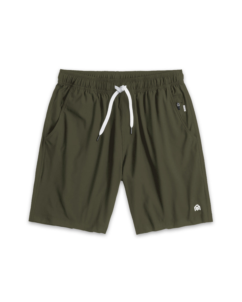 Active Shorts - Branded-Dark Olive-Regular-Mock--Model---L