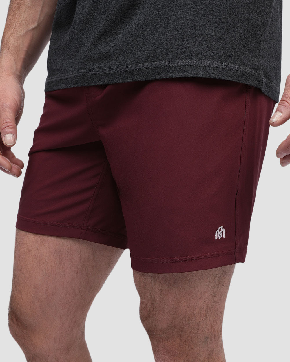 Active Shorts - Branded-Maroon-Regular-Front--Model---L