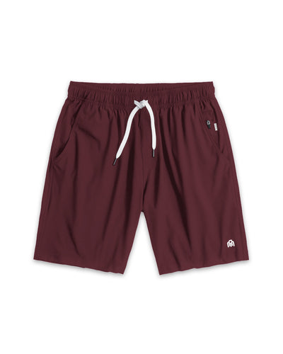 Active Shorts - Branded-Maroon-Regular-Mock--Model---L