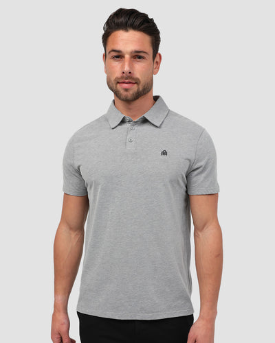Polo - Branded-Grey-Front--Model---M-Regular