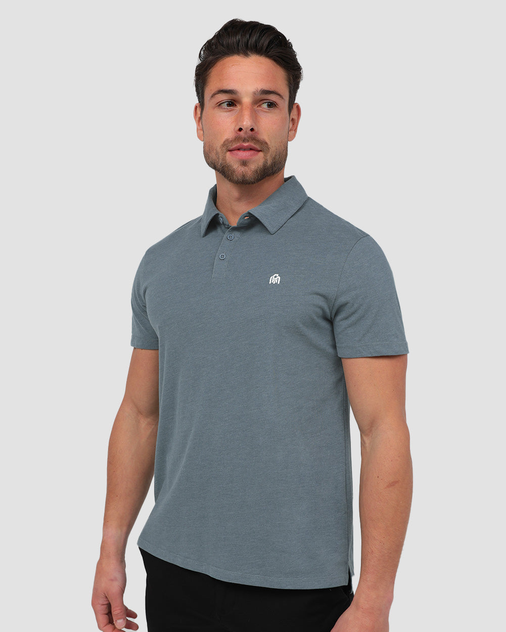 Polo - Branded-Indigo-Front--Model---M-Regular
