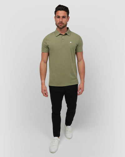 Polo - Branded-Olive Green-Full--Model---M-Regular