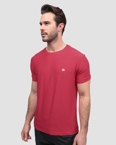 Active Tee - Branded-Red-Regular-Front--Model---L