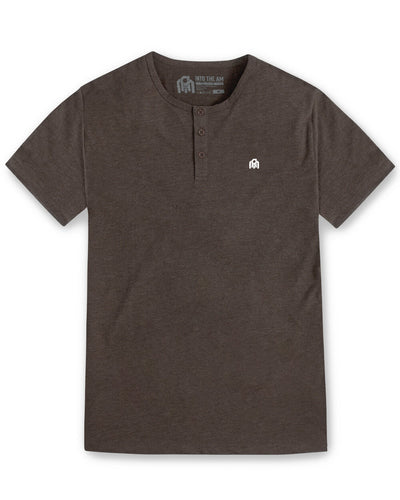 Henley Tee - Branded-Brown-Regular-Mock--Model---Size