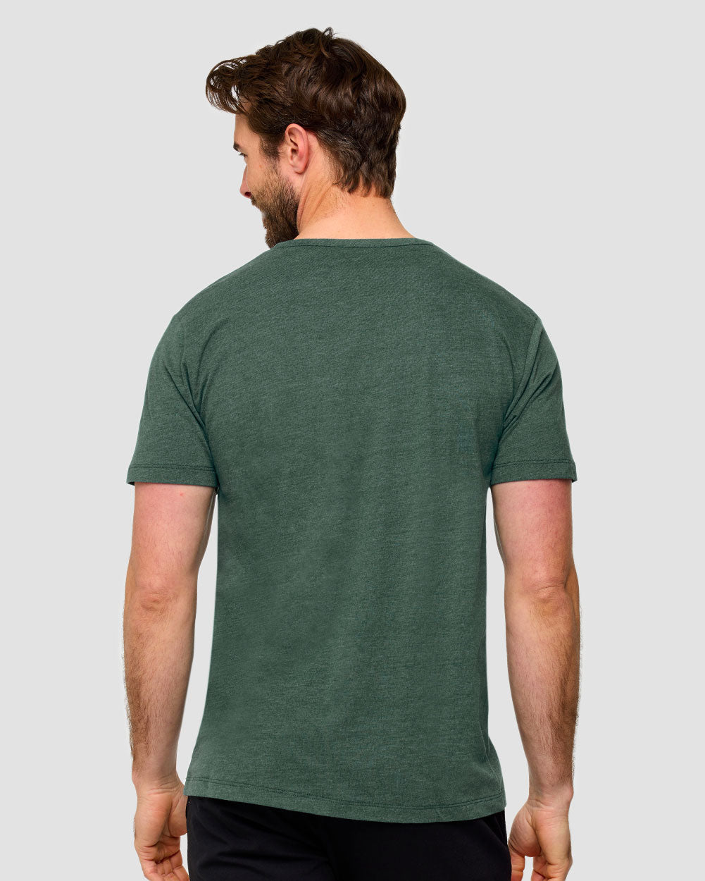 Henley Tee - Non-Branded-Forest Green-Regular-Back--Alex---M