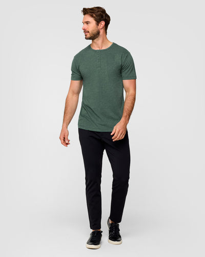 Henley Tee - Non-Branded-Forest Green-Regular-Full--Alex---M