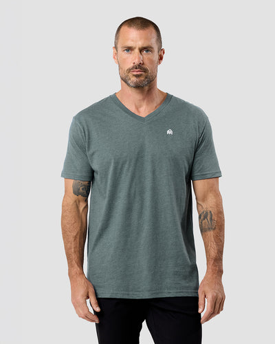 V-Neck Tee - Branded-Indigo-Regular-Front--Zac---L