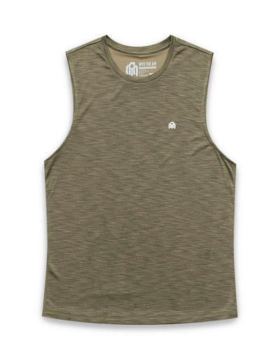 Performance Muscle Tank - Branded-Olive Green-Regular-Mock--Alex---M