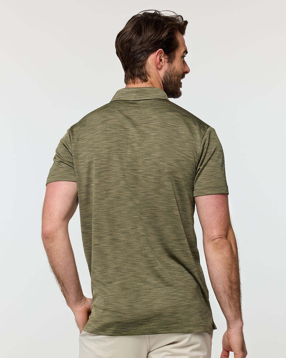 Performance Polo - Branded-Olive Green-Regular-Back--Alex---M