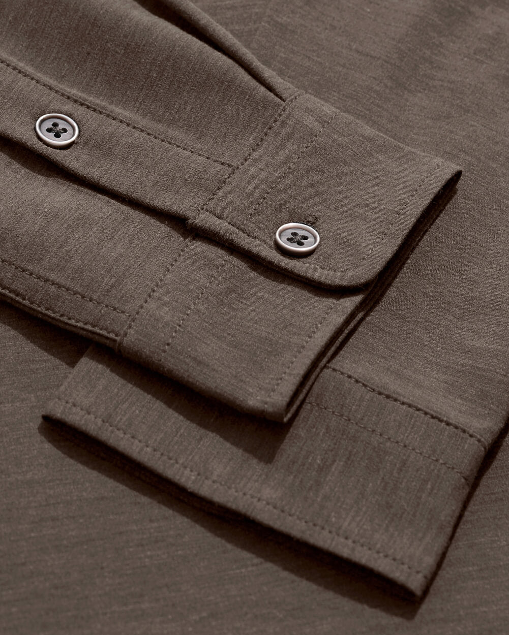 Long Sleeve Button Up-Brown-Detail