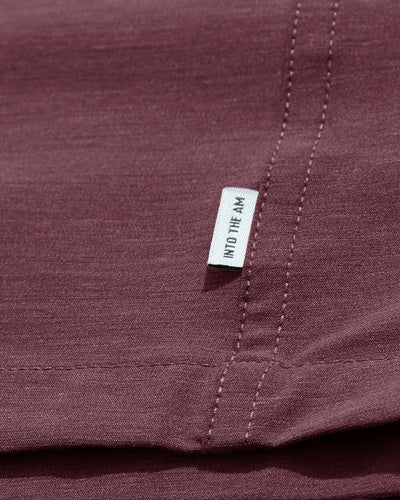Long Sleeve Button Up-Maroon-Macro 2