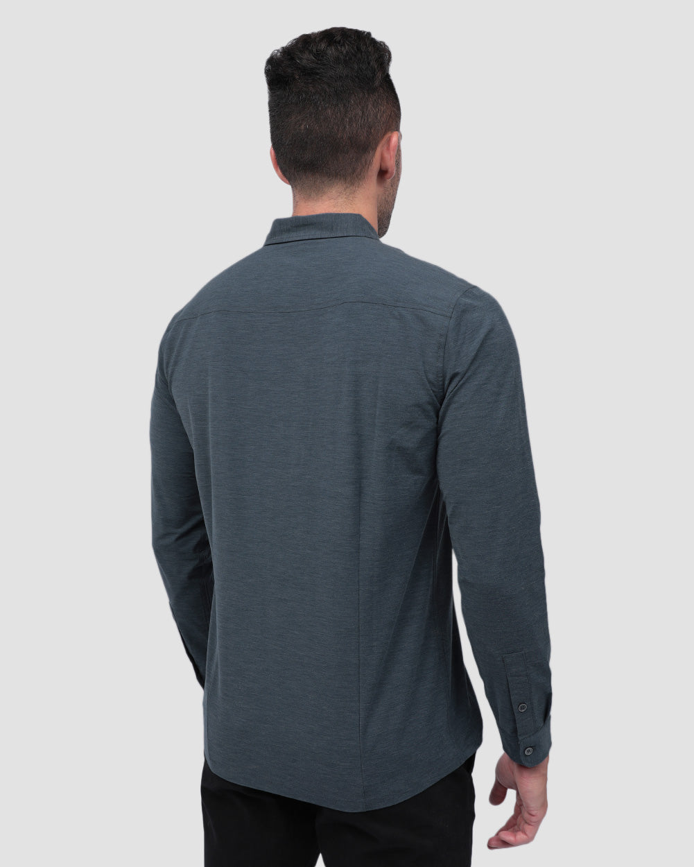 Long Sleeve Button Up-Navy-Back--Zach---L