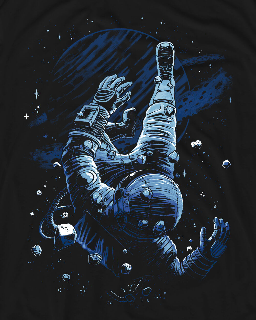 Cosmic Descent Tee-Black-Regular-Swatch--Model---L