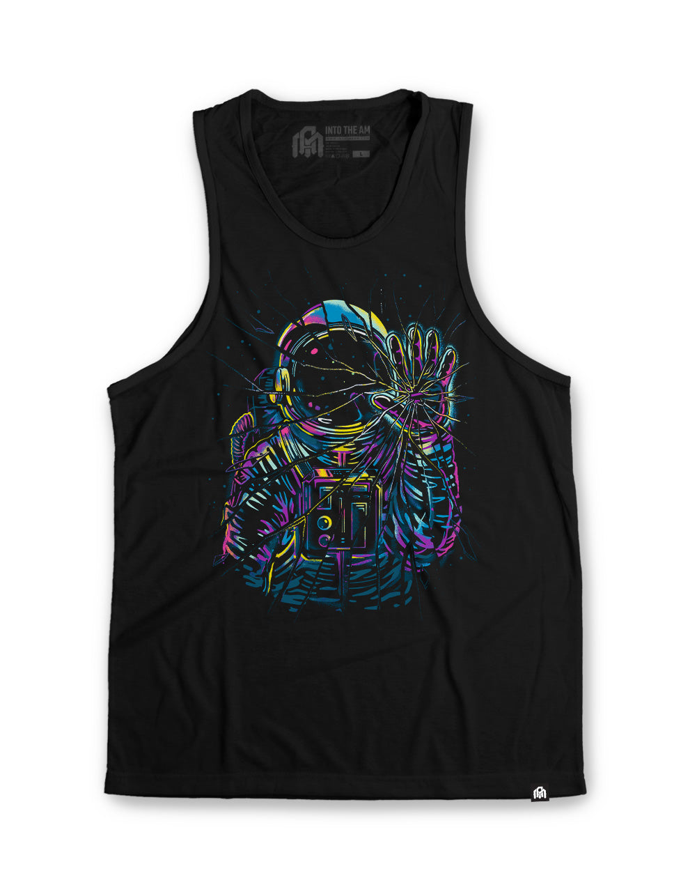 Cosmic Fracture Tank-Black-Regular-Mock--Model---L