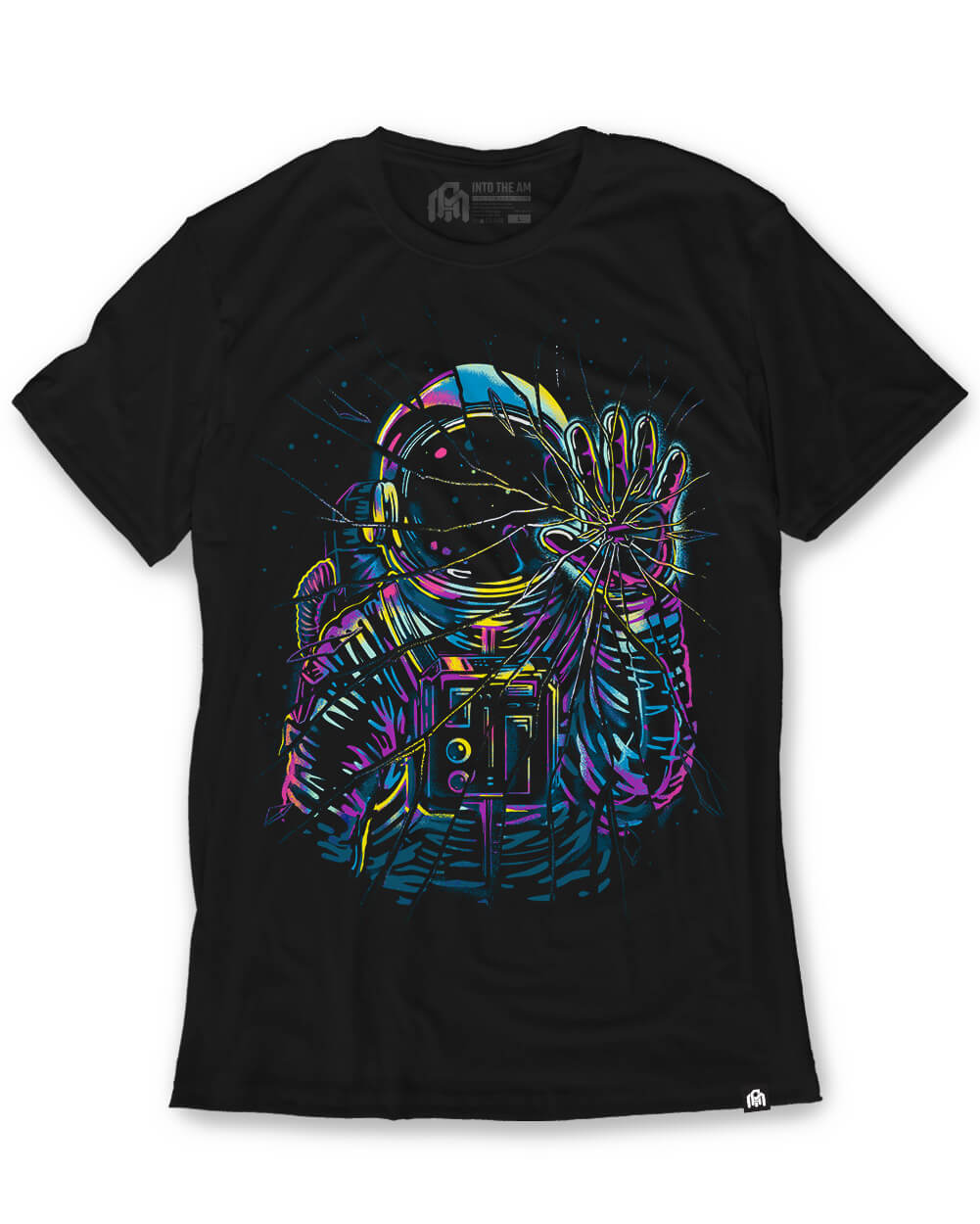 Cosmic Fracture Tee-Black-Regular-Mock--Model---L