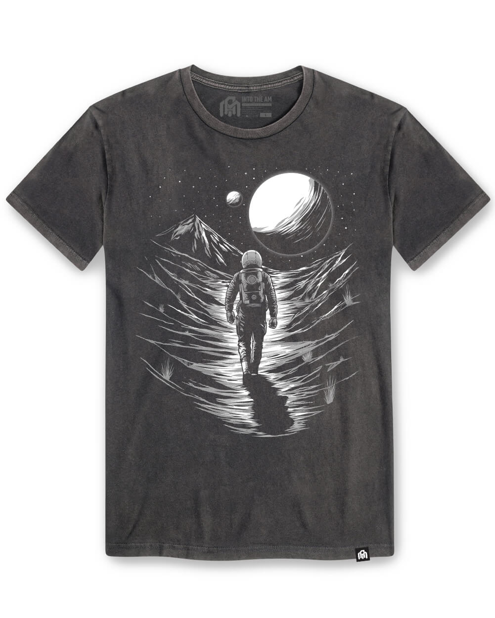 Cosmic Wanderer Vintage Tee-Vintage Graphite Black-Regular-Mock--Model---L