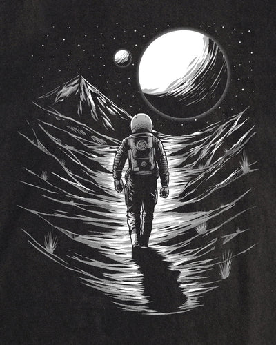 Cosmic Wanderer Vintage Tee-Vintage Graphite Black-Regular-Swatch--Model---L