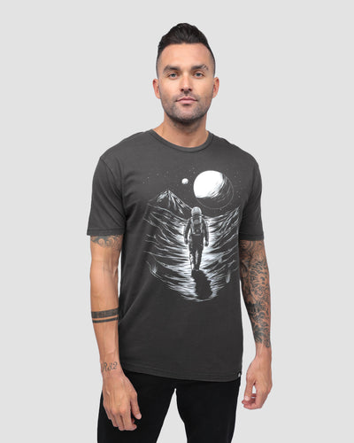 Cosmic Wanderer Vintage Tee-Vintage Graphite Black-Regular-Front--Model---L