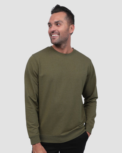 Crewneck Sweatshirt - Non-Branded-Olive Green-Front--Zach---L