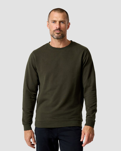 Crewneck Sweatshirt - Non-Branded-Midnight Olive-Regular-Front--Zac---L