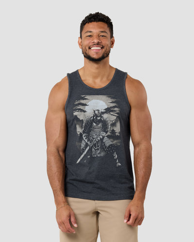 Dark Samurai Tank-Charcoal-Regular-Front--Model---L