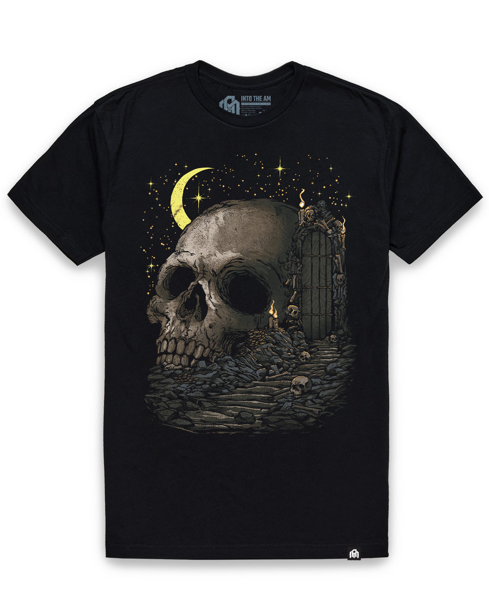 Death's Door Tee-Black-Regular-Mock--Model---L