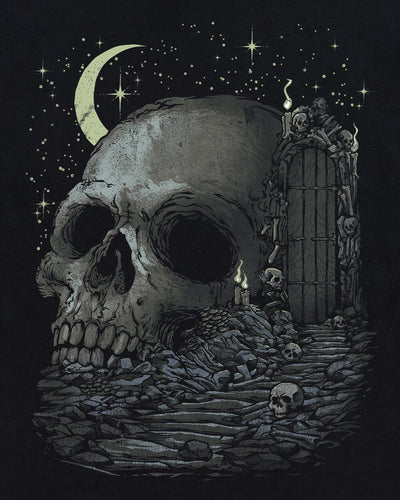 Death's Door Tee-Black-Regular-Swatch--Model---L