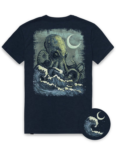 Deep Siege Tee-Sueded Navy-Regular-Mock--Model---L