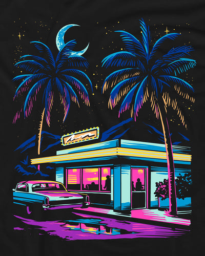 Diner Dreams Tee-Black-Regular-Swatch--Model---L