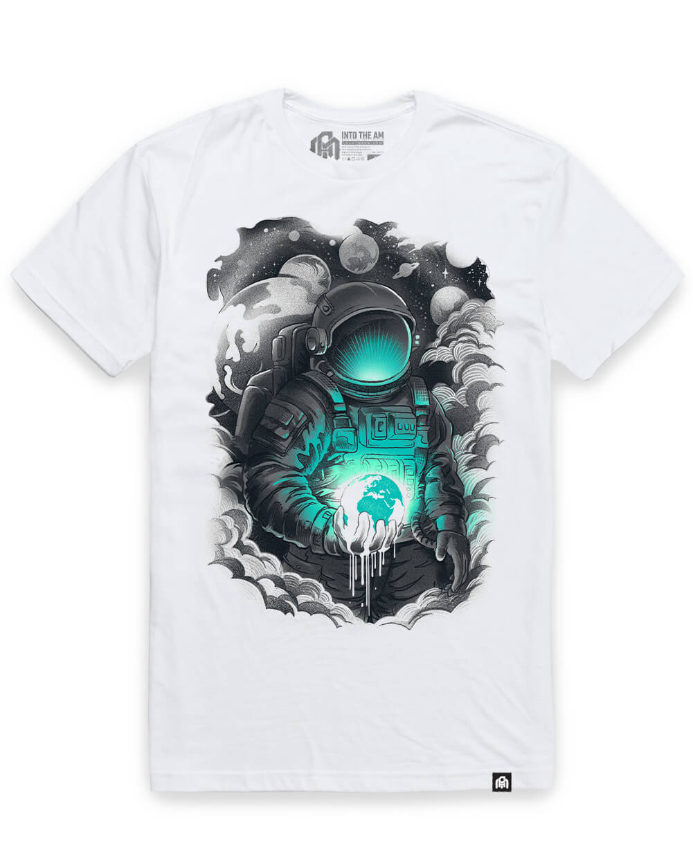 Dripping World Tee-White-Regular-Mock--Model---L