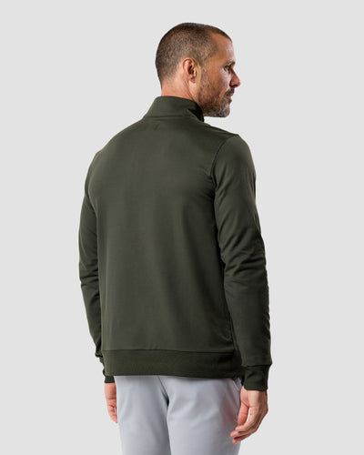 Endeavor Quarter Zip Tee-Midnight Olive-Regular-Back--Model---L